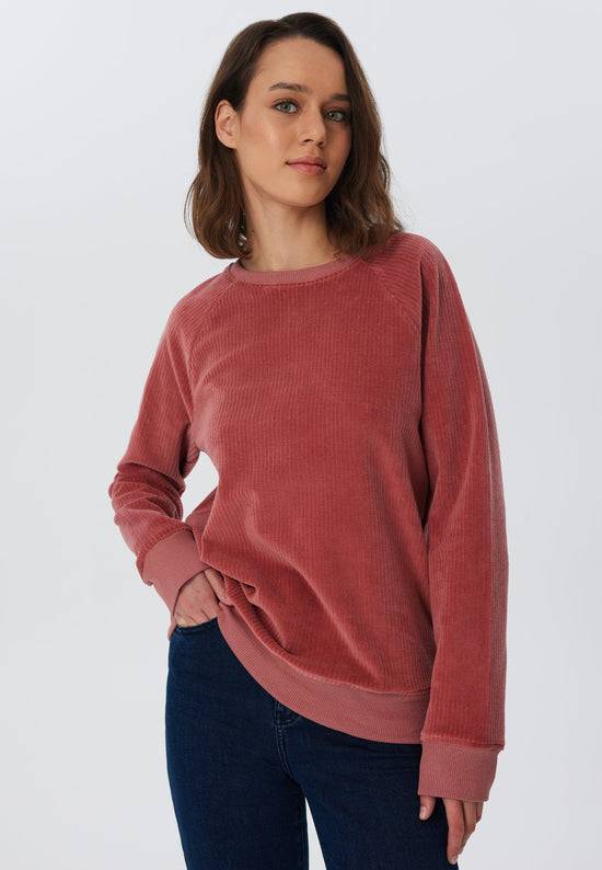 Leela Cotton 1278-072 | Damen Cord Sweatshirt - Dunkel Mauve