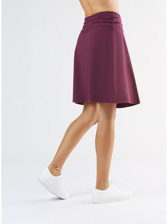 Leela Cotton 1418-028 | Rock A-Linie Mit Komfortbund - Aubergine