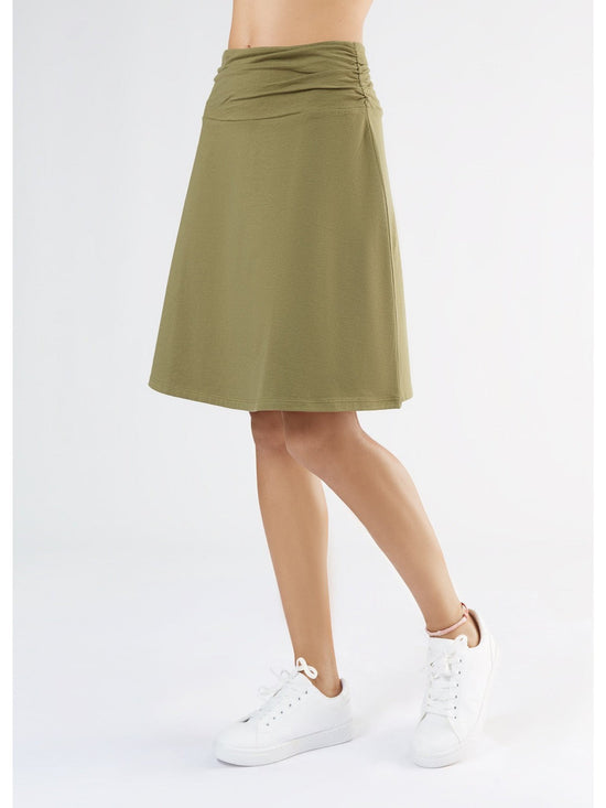 Leela Cotton 1418-041 | Rock A-Linie Mit Komfortbund - Oliv