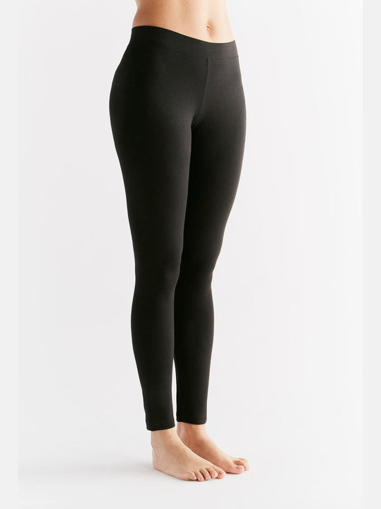 Leela Cotton 1611-01 | Damen Leggings Baumwolljersey - Schwarz
