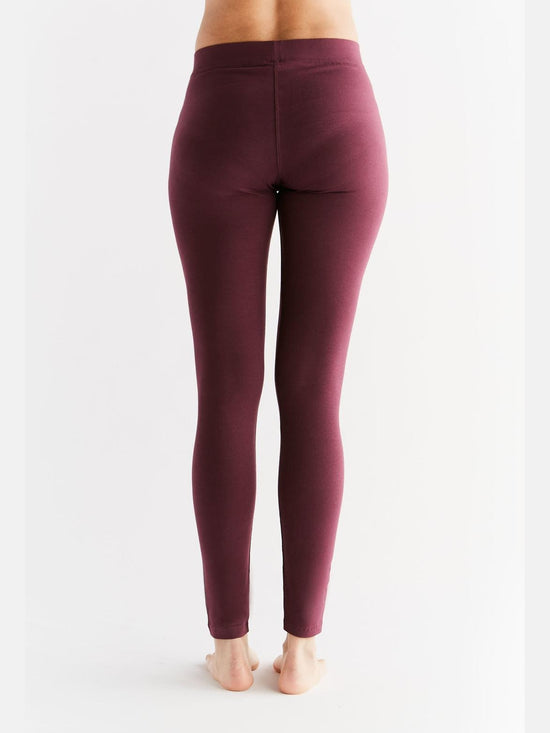 Leela Cotton 1611-03 | Damen Leggings Baumwolljersey - Aubergine