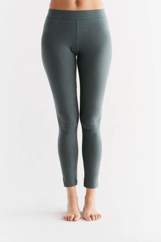 Leela Cotton 1611-064 | Damen Leggings Baumwolljersey - Tanne/Tabasco