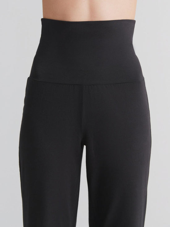 Leela Cotton 1726-021 | Damen Hose Mit Umschlagbund - Schwarz