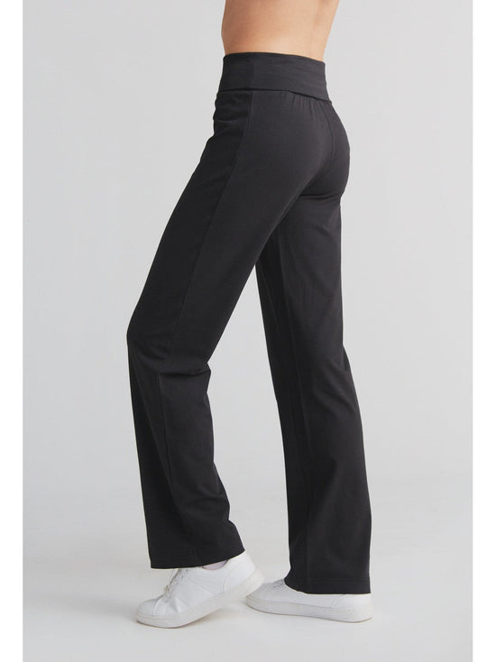 Leela Cotton 1726-021 | Damen Hose Mit Umschlagbund - Schwarz