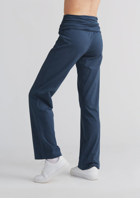 Leela Cotton 1726-048 | Damen Hose Mit Umschlagbund - Navy