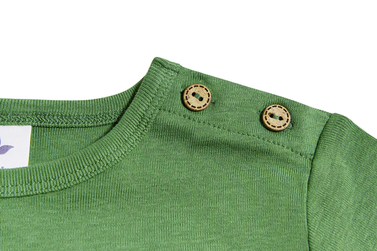 Leela Cotton 2060W | Baby Basic Langarmshirt - Waldgrün