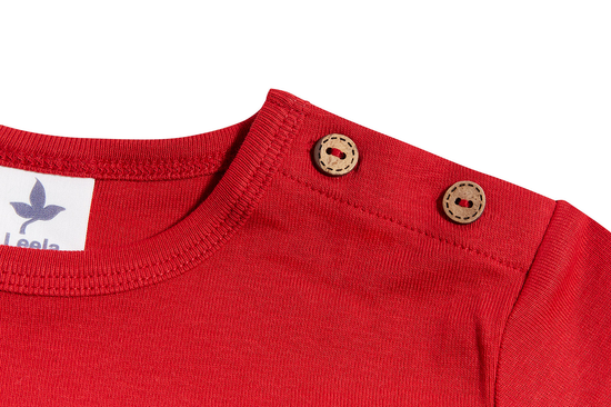 Leela Cotton 2064 | Baby Basic Langarmshirt - Ziegelrot