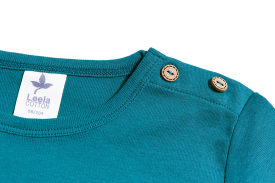 Leela Cotton 2065 | Baby Basic Langarmshirt - Ozeanblau
