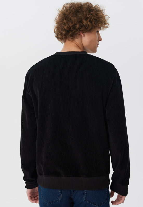 Leela Cotton 2232-021 | Herren Cord Sweatshirt - Schwarz