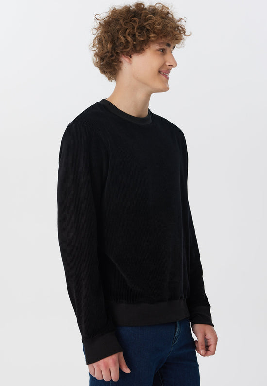 Leela Cotton 2232-021 | Herren Cord Sweatshirt - Schwarz
