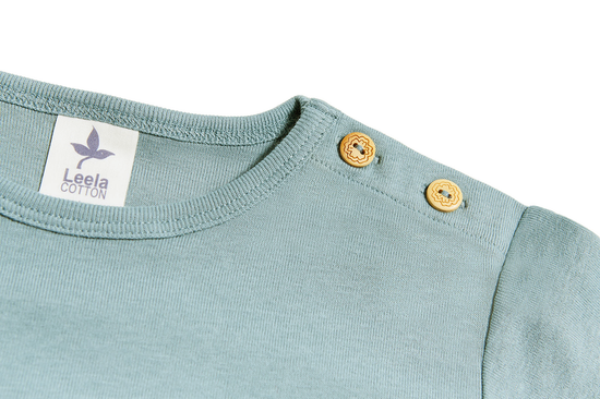 Leela Cotton 2286 | Baby Basic Langarmshirt - Taubenblau