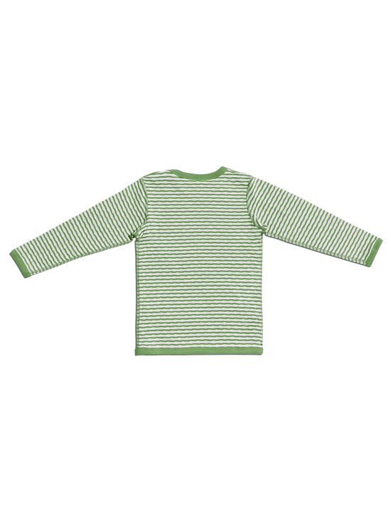 Leela Cotton 2290 | Baby Wendelangarmshirt - Waldgrün-Beige-Melange