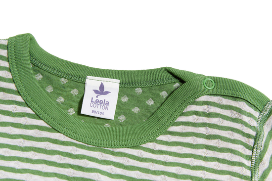 Leela Cotton 2290 | Baby Wendelangarmshirt - Waldgrün-Beige-Melange