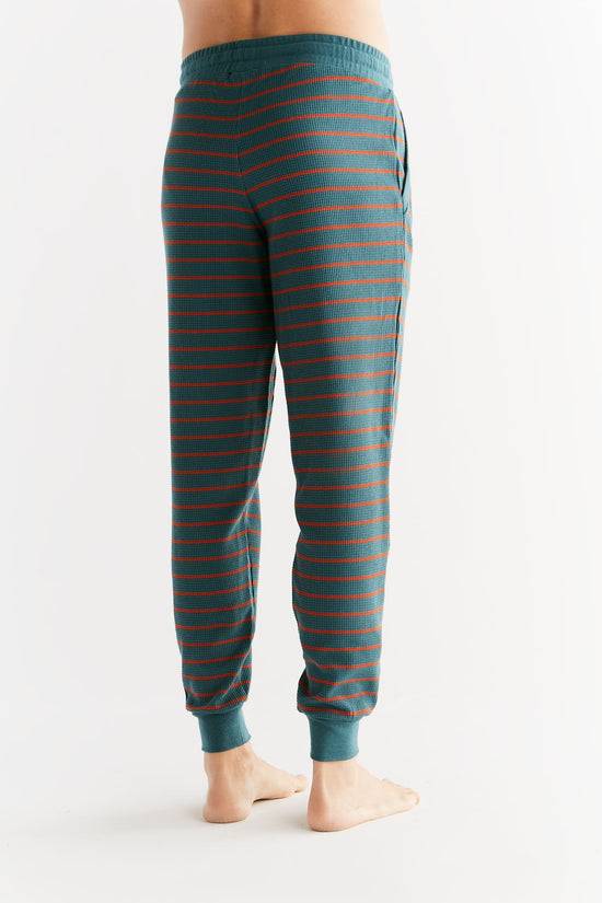 Leela Cotton 2454-051 | Waffel Strick Herrenhose - Tanne/Tabasco