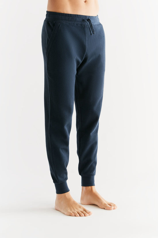 Leela Cotton 2454-061 | Waffel Strick Herrenhose - Indigo