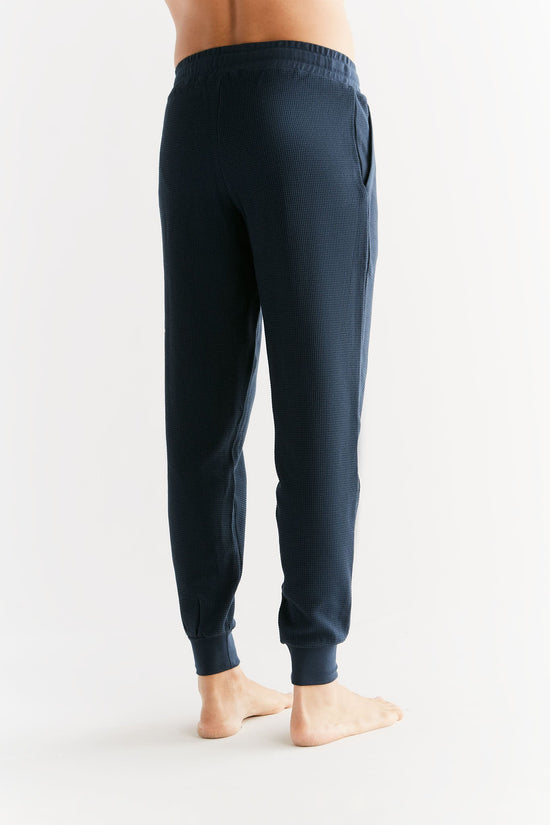 Leela Cotton 2454-061 | Waffel Strick Herrenhose - Indigo