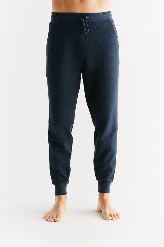 Leela Cotton 2454-061 | Waffel Strick Herrenhose - Indigo