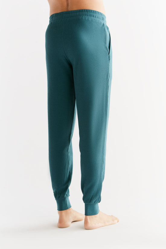 Leela Cotton 2454-063 | Waffel Strick Herrenhose - Tanne
