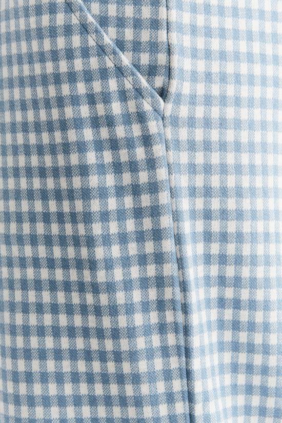 Leela Cotton 2455-02 | Herren Homewear Hose Kariert - Denimblau-Natur