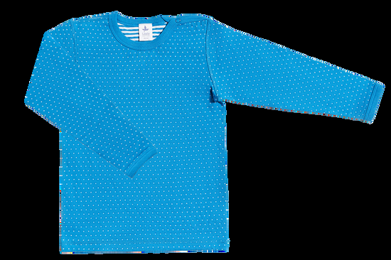 Leela Cotton 2650BW | Baby Wendelangarmshirt - Saphirblau-Naturweiss