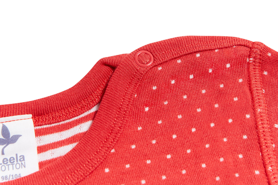 Leela Cotton 2650RW | Baby Wendelangarmshirt - Hibiskus-Naturweiss