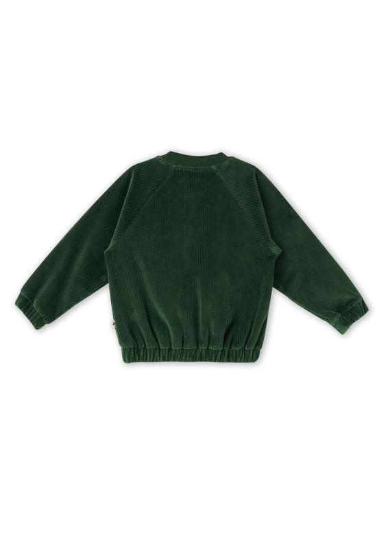 Leela Cotton 2696 TL | Cord Baseballjacke - Tannennadel