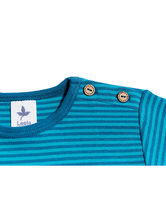 Leela Cotton 2840 | Baby Basic Langarmshirt - Donaublau/Lapis