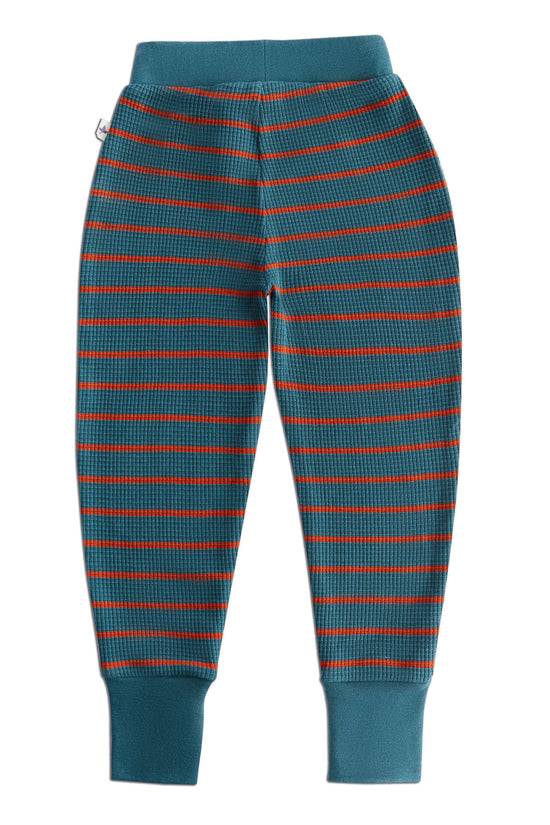 Leela Cotton 2879 WS | Waffel Strick Kinderhose - Tanne/Tabasco
