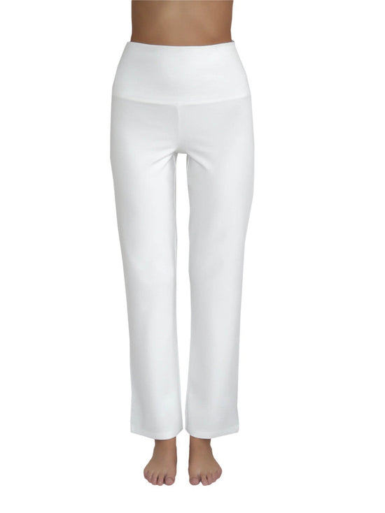 Leela Cotton 4070N | Damen Yogahose gerades Bein - Naturweiss