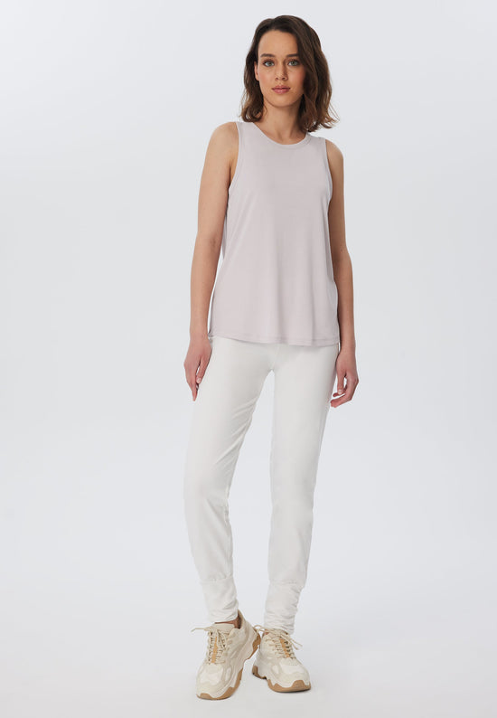 Leela Cotton 4415W | Damen Yogahose Stretch - Naturweiss