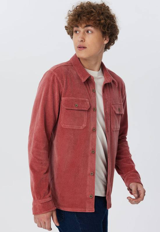 Leela Cotton 9233-072 | Unisex Cord Jacke -Dunkel Mauve