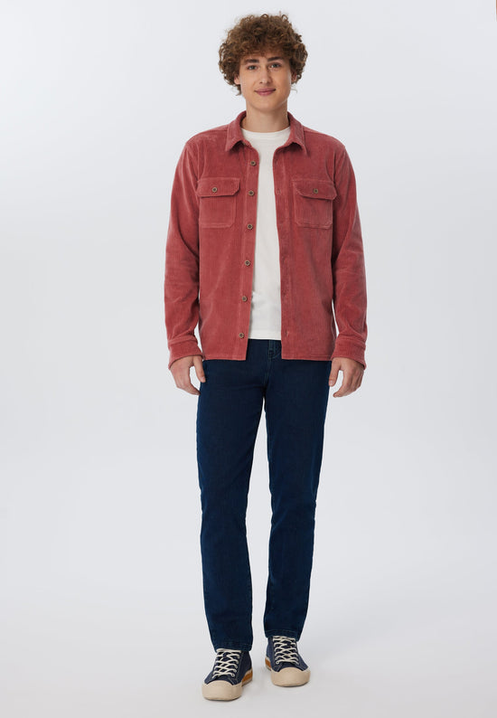 Leela Cotton 9233-072 | Unisex Cord Jacke -Dunkel Mauve