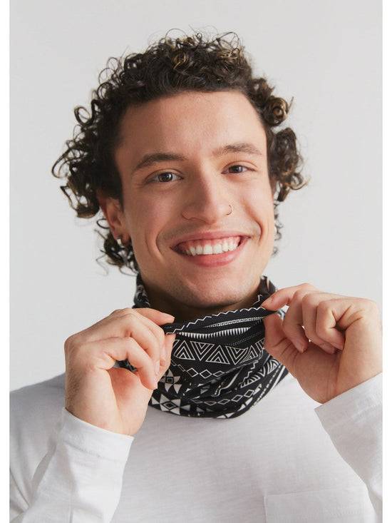 Leela Cotton 9625-046 | Unisex Schlauchschal - Schwarz-Weiss