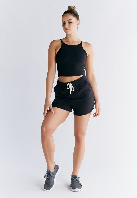 Leela Cotton 1217-021 | Crop-Top - Schwarz