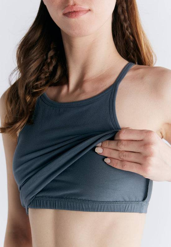 Leela Cotton 1217-068 | Crop-Top - Dunklerschiefer