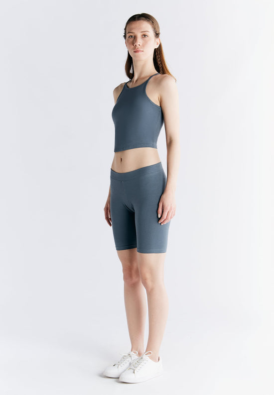 Leela Cotton 1217-068 | Crop-Top - Dunklerschiefer