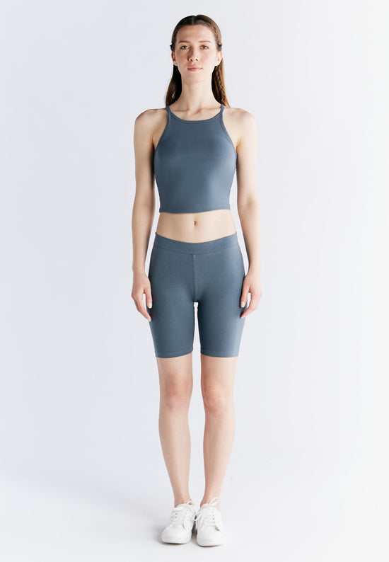 Leela Cotton 1217-068 | Crop-Top - Dunklerschiefer