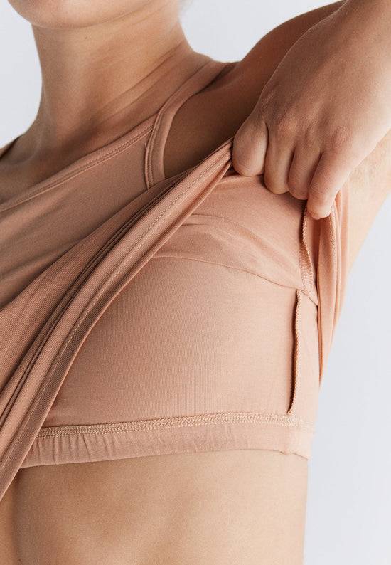 Leela Cotton 1217-070 | Crop-Top - Café Crema