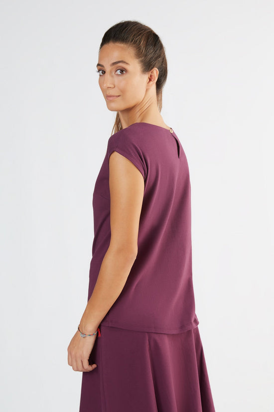 Leela Cotton 1261-028 | Damen Blusen-Shirt - Aubergine