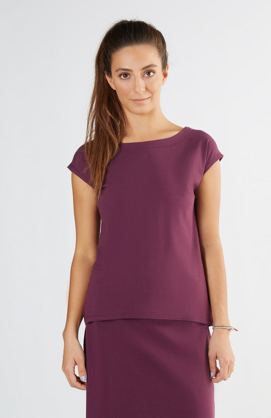 Leela Cotton 1261-028 | Damen Blusen-Shirt - Aubergine