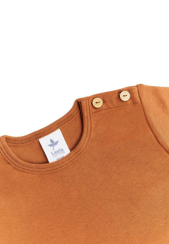 Leela Cotton 2010 MK | Basic Kurzarmshirt - Mokka