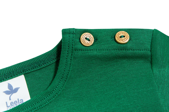 Leela Cotton 2062 | Baby Basic Langarmshirt - Moosgrün