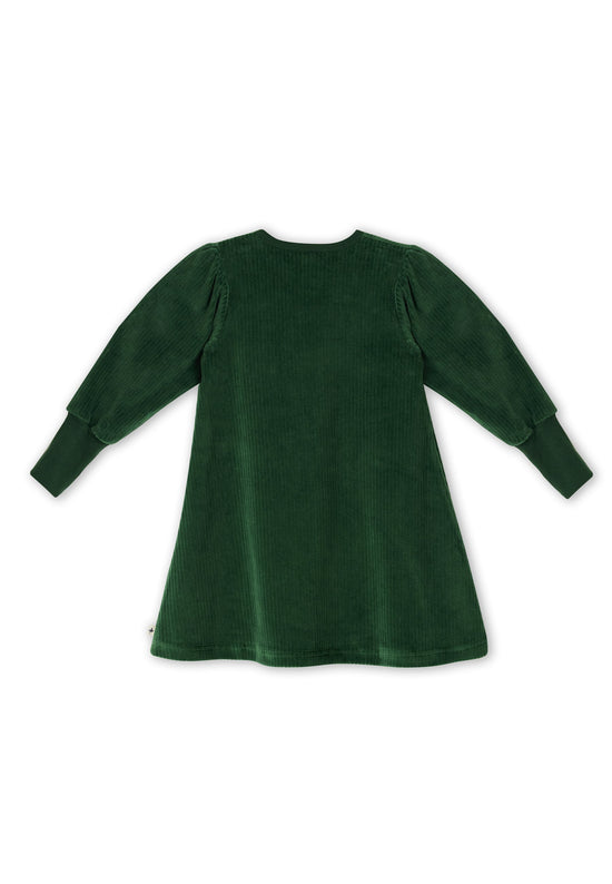 Leela Cotton 2624 TL | Cordkleid - Tannennadel