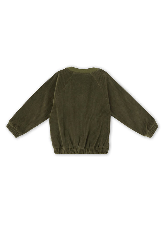 Leela Cotton 2696 OL | Cord Baseballjacke - Oliv