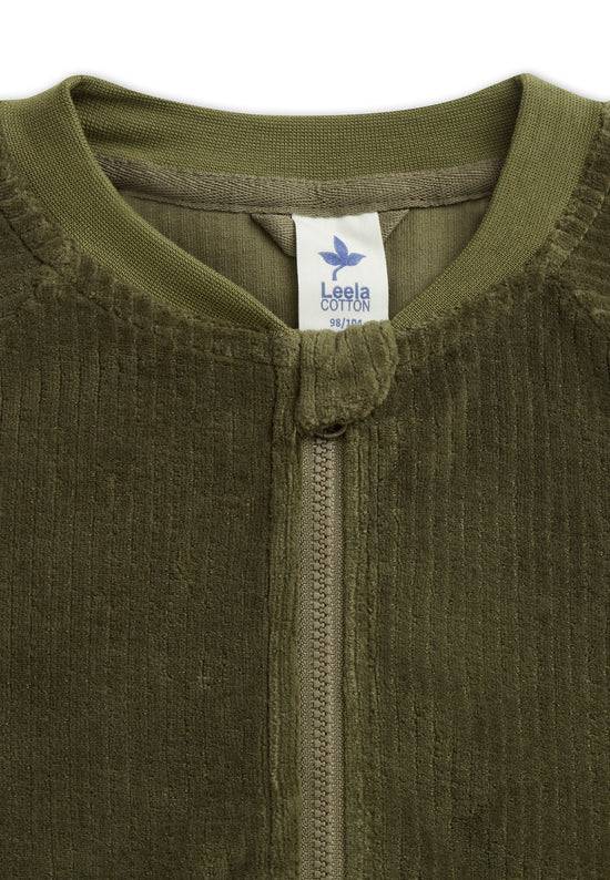 Leela Cotton 2696 OL | Cord Baseballjacke - Oliv