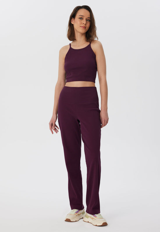 Leela Cotton 4071-028 | Ripp Hose - Aubergine