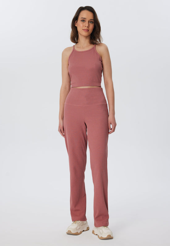 Leela Cotton 4071-072 | Ripp Hose - Dunkel Mauve