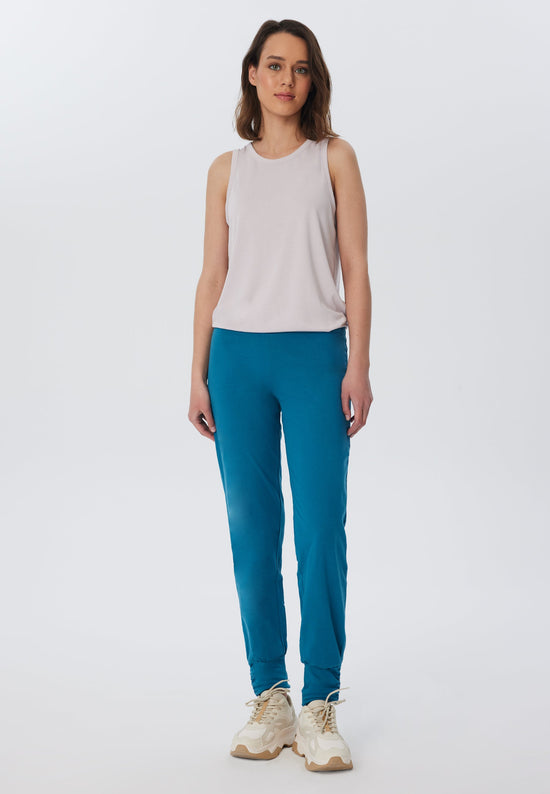 Leela Cotton 4415P | Damen Yogahose Stretch - Petrol
