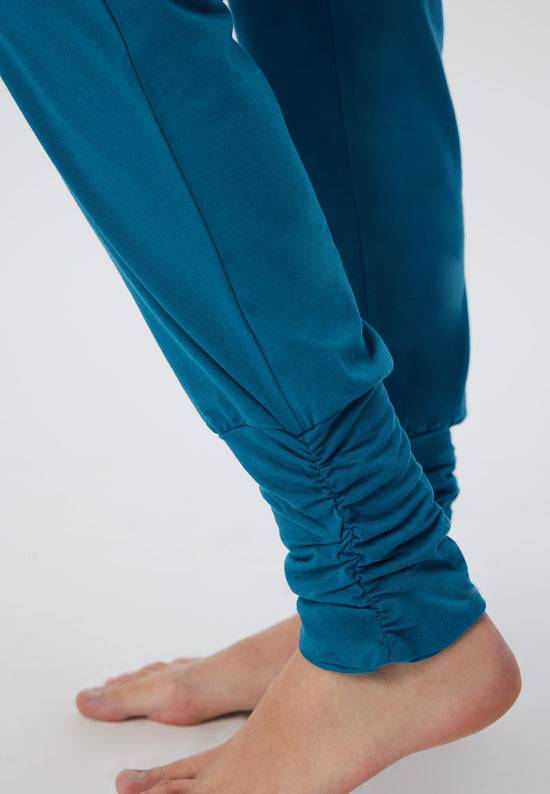 Leela Cotton 4415P | Damen Yogahose Stretch - Petrol