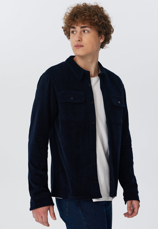 Leela Cotton 9233-045 | Unisex Cord Jacke - Nachtblau